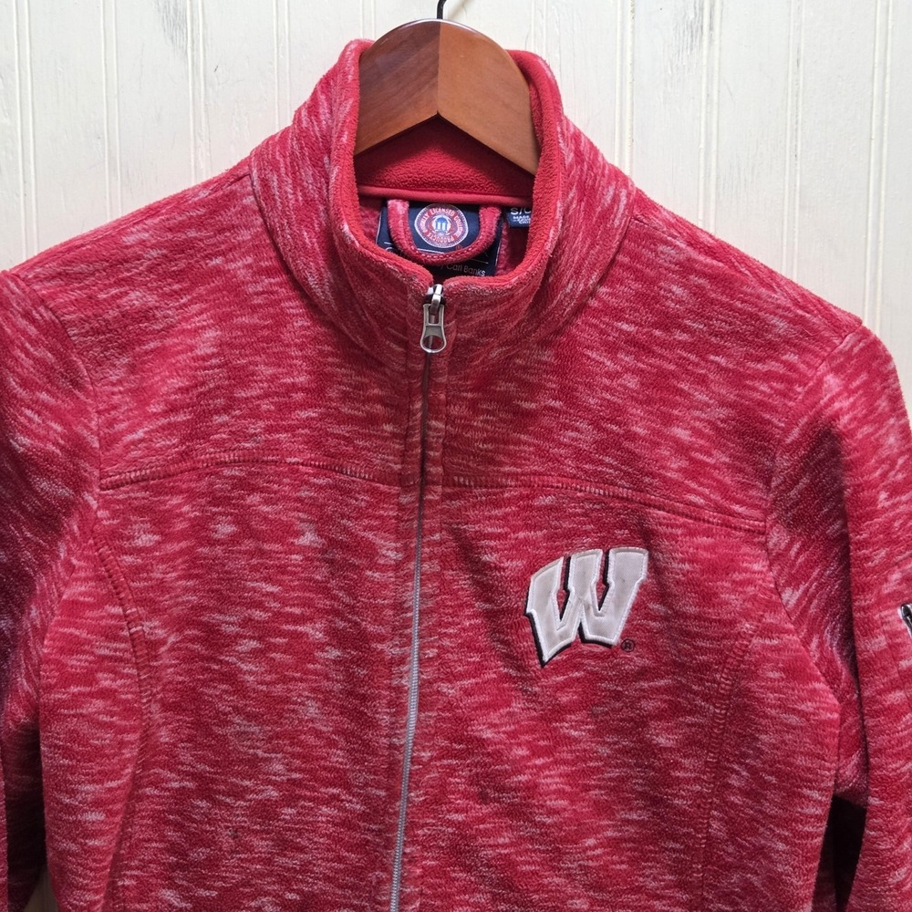 Wisconsin Badgers Jacket Womens Small Red NCAA‎ Football GIII Sports Fleece